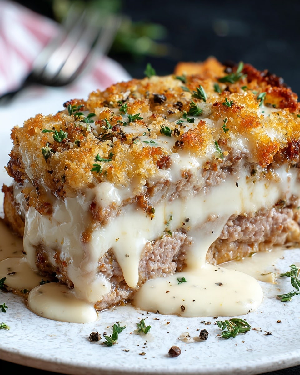 Chicken Cordon Bleu Meatloaf with Creamy Dijon Gravy Recipe - Recipe Image