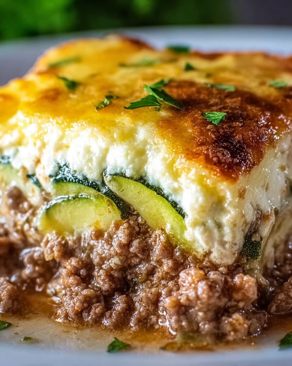 Cheesy Beef & Zucchini Casserole Recipe - Recipe Image