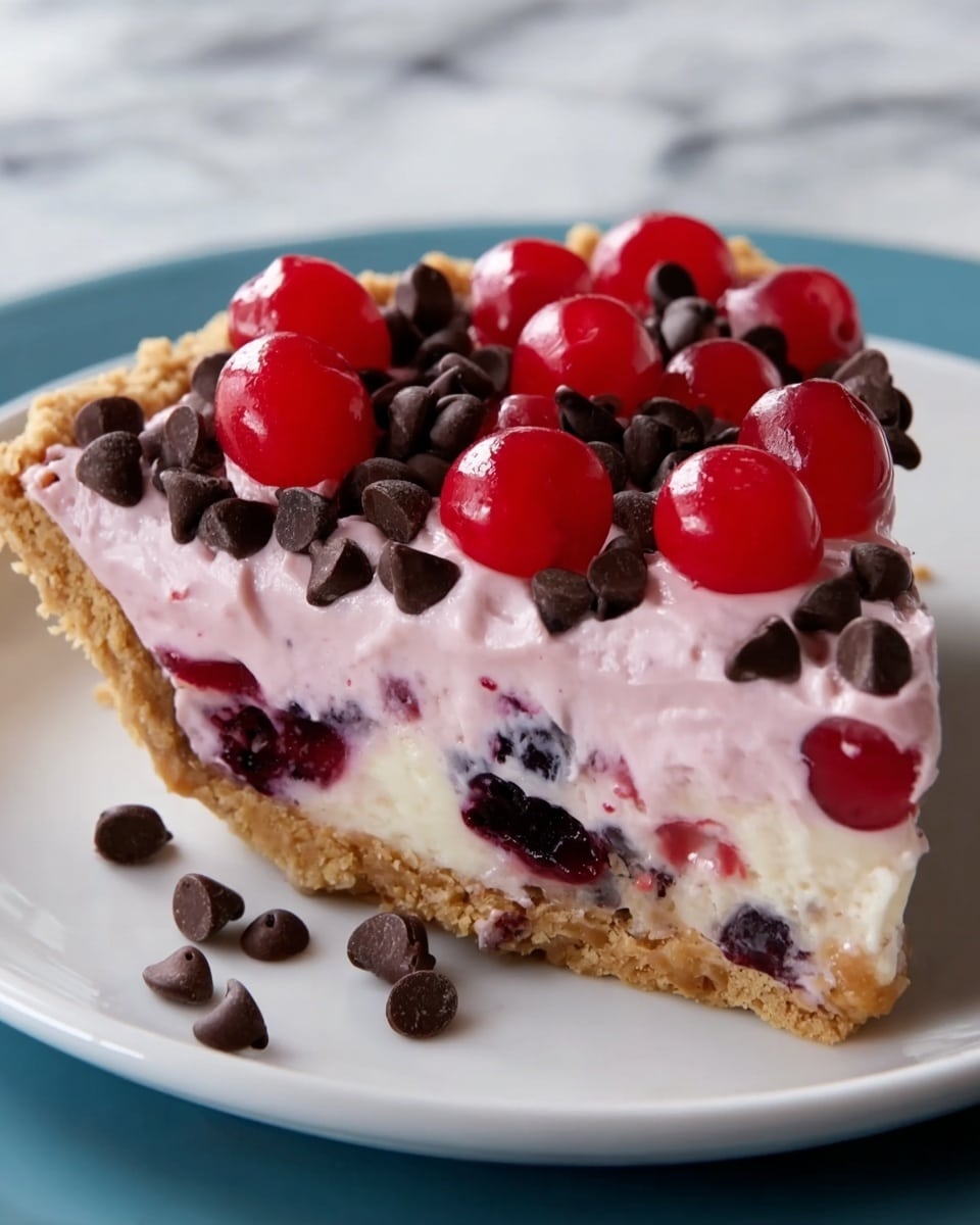 No-Bake Easy Cherry Chocolate Chip Pie Recipe - Recipe Image