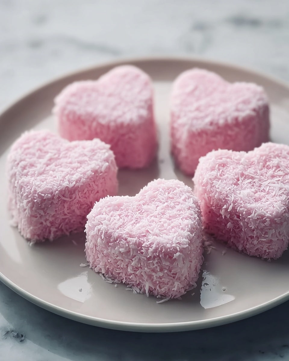 Pink Creamy Coconut Hearts Recipe - Recipe Image