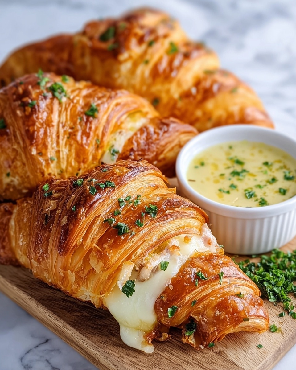 Buttery Garlic Baked Croissants with Turkey & Havarti Recipe - Recipe Image