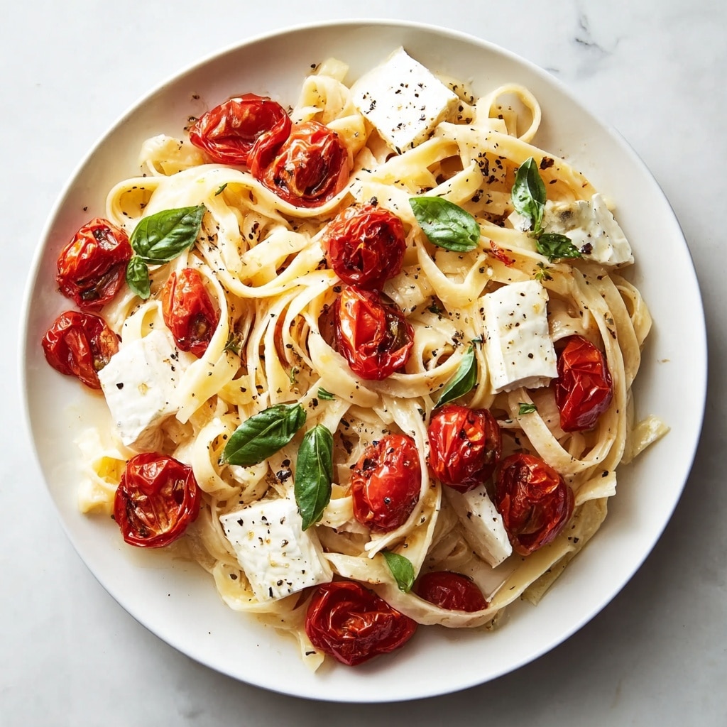 Baked Brie Pasta with Cherry Tomatoes and Basil Recipe - Recipe Image
