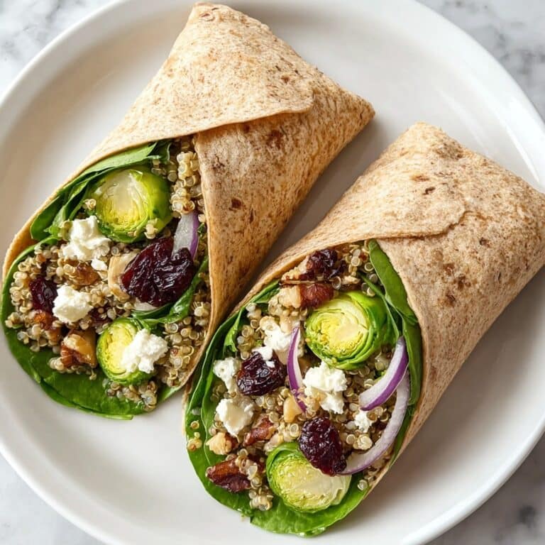 Roasted Brussels Sprouts Wrap with Cranberries, Walnuts, and Feta Recipe