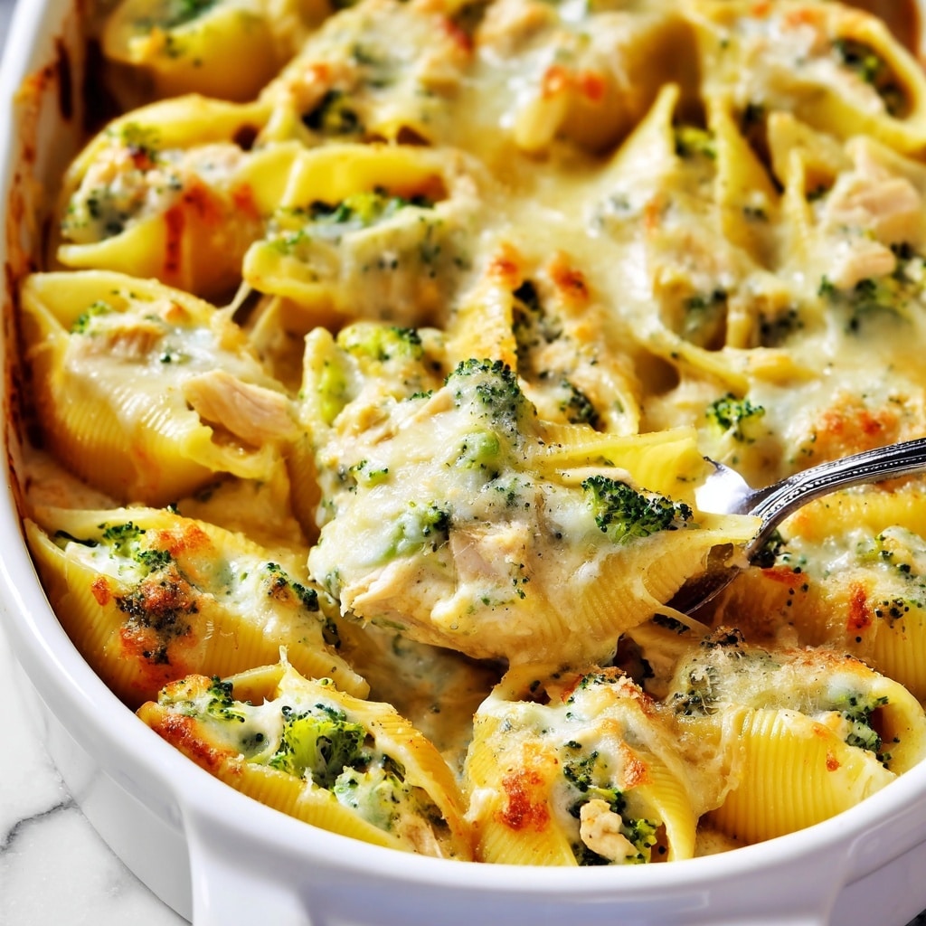 Chicken and Broccoli Alfredo Stuffed Shells Recipe