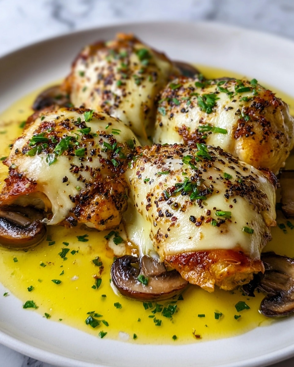 Cheesy Garlic Mushroom Stuffed Chicken Recipe - Recipe Image