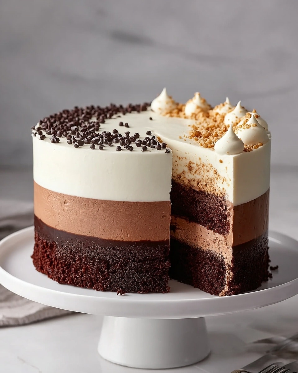 Tuxedo Cake: A Triple Chocolate Mousse Delight Recipe - Recipe Image