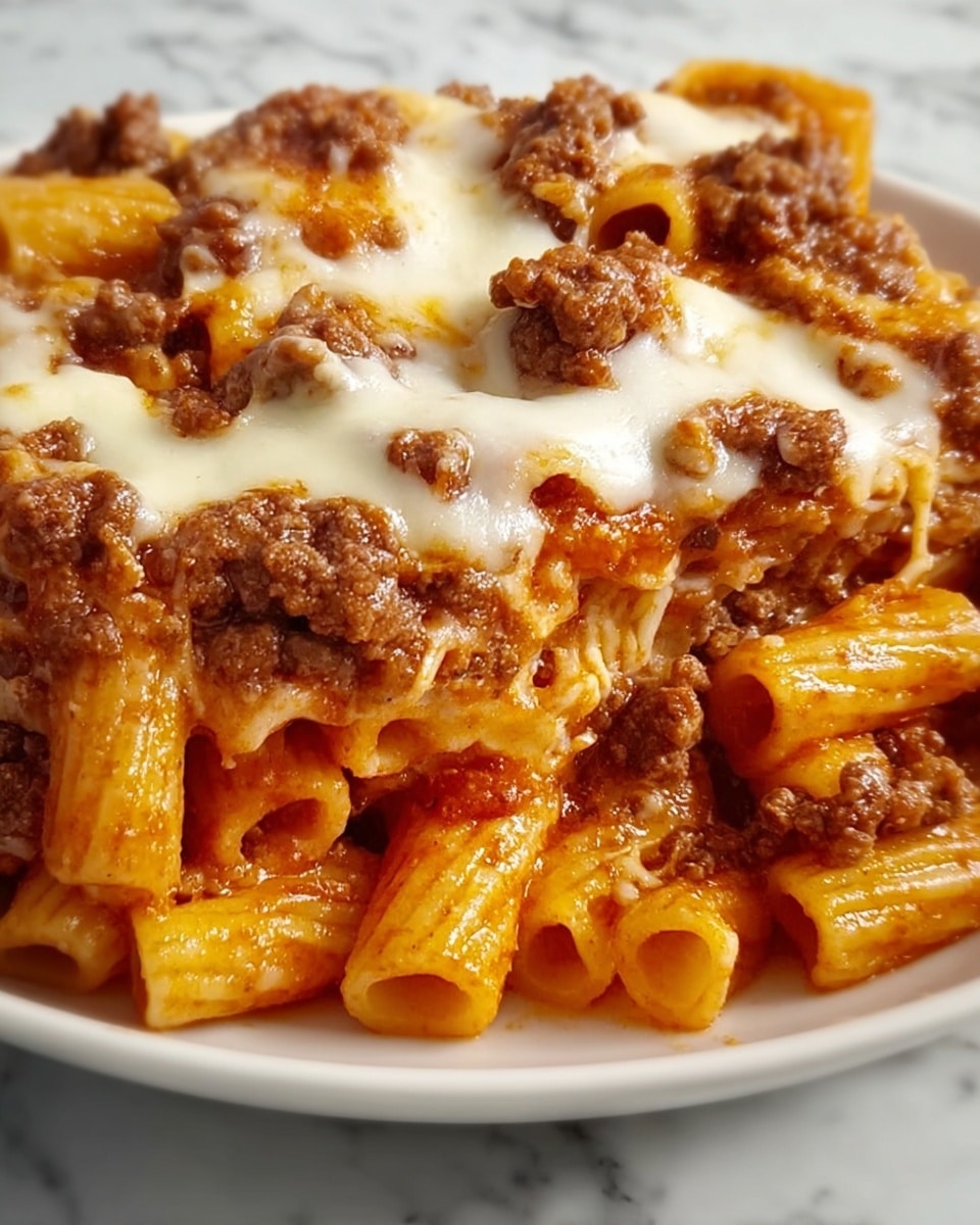Cheesy Baked Beef Pasta Recipe - Recipe Image