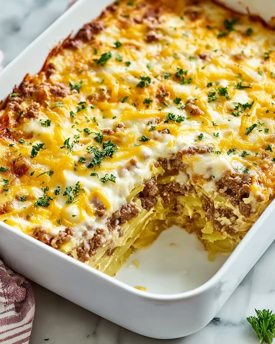 Ground Beef Hash Brown Casserole Recipe - Recipe Image