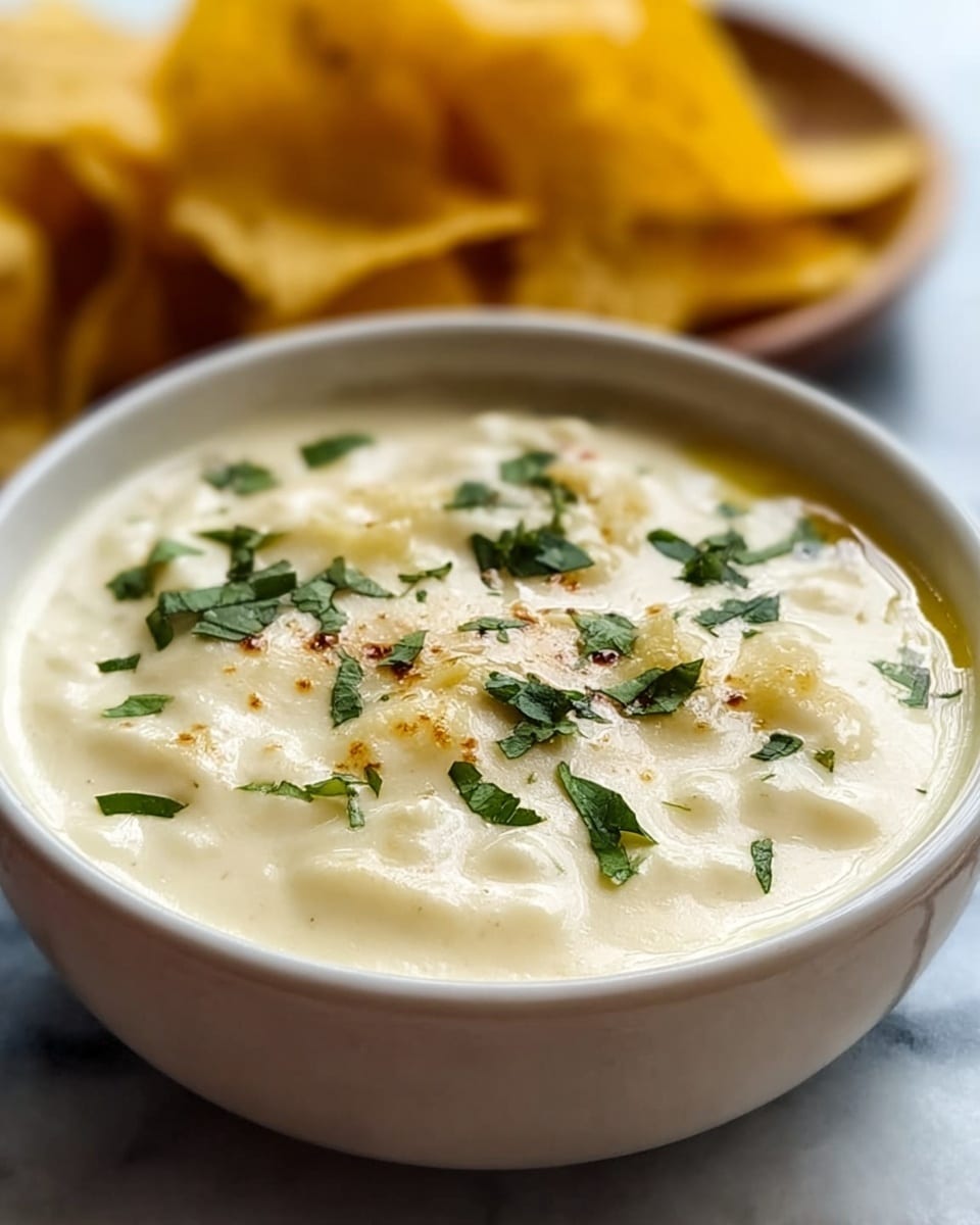Mexican Restaurant Style White Cheese (Queso) Dip Recipe - Recipe Image