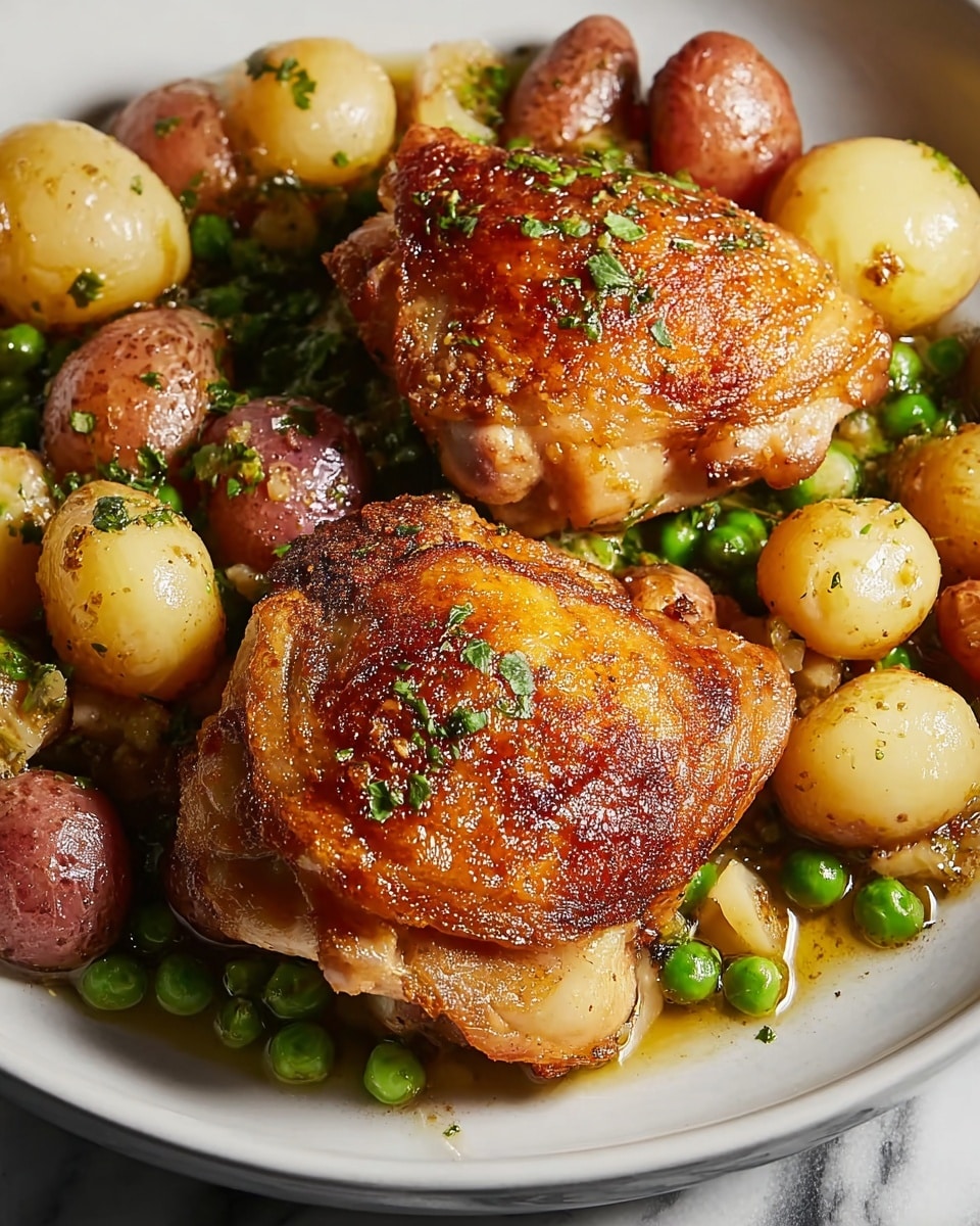 Crispy Chicken Thighs Over Vinegar Beans Recipe - Recipe Image