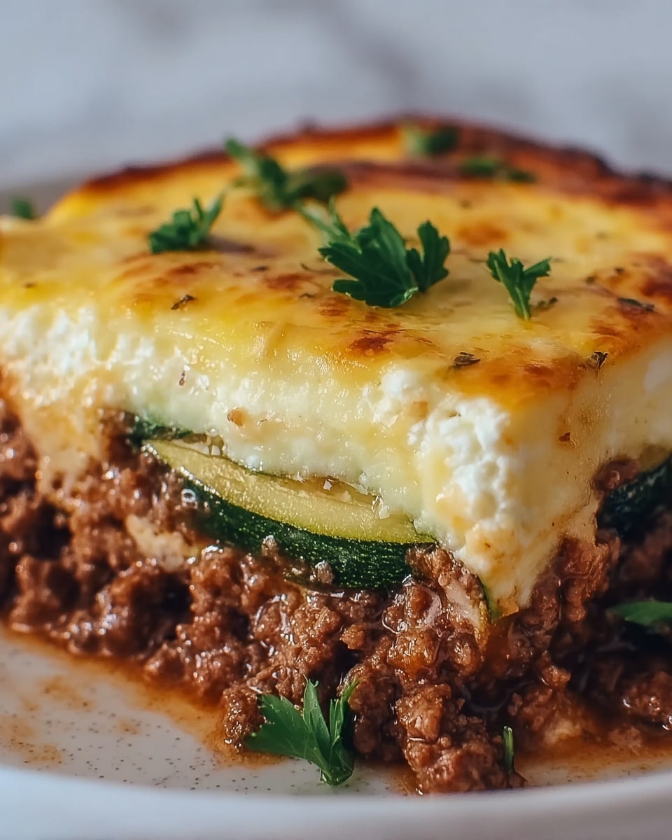 Cheesy Beef & Zucchini Casserole Recipe - Recipe Image