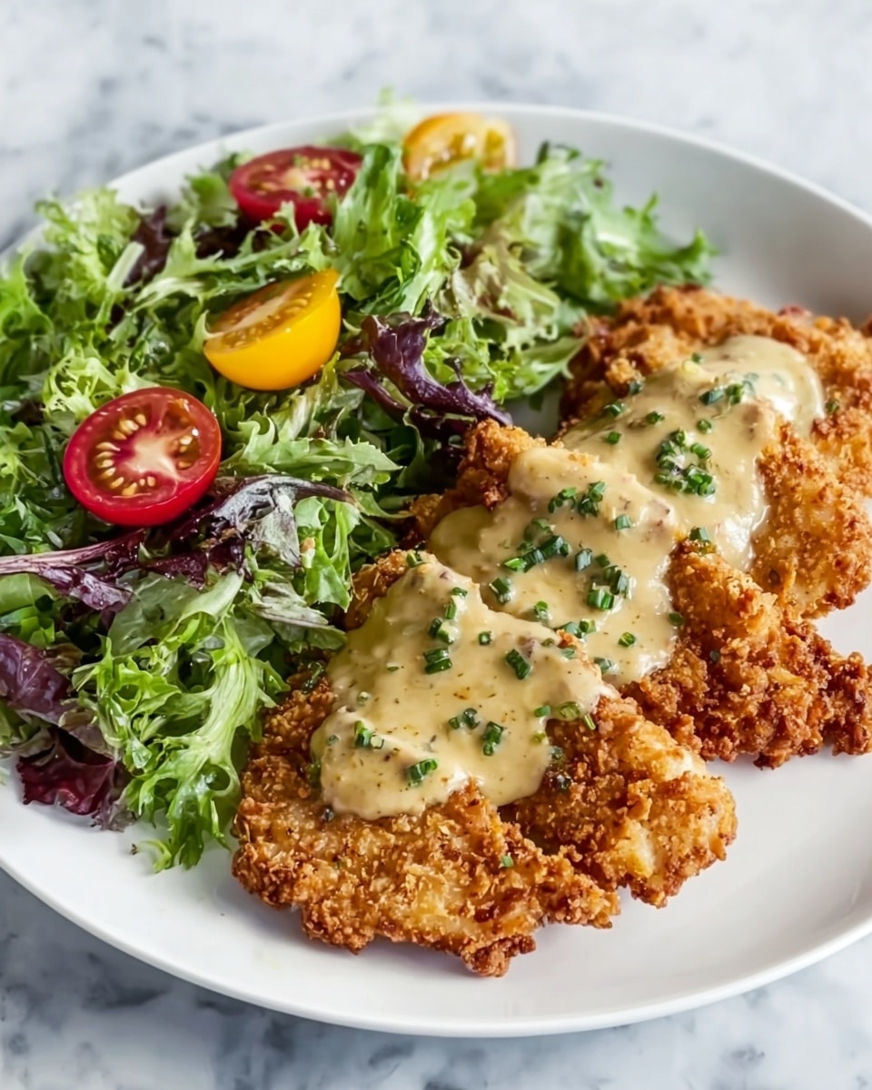 Pretzel Crusted Chicken with Cheddar Mustard Sauce Recipe - Recipe Image
