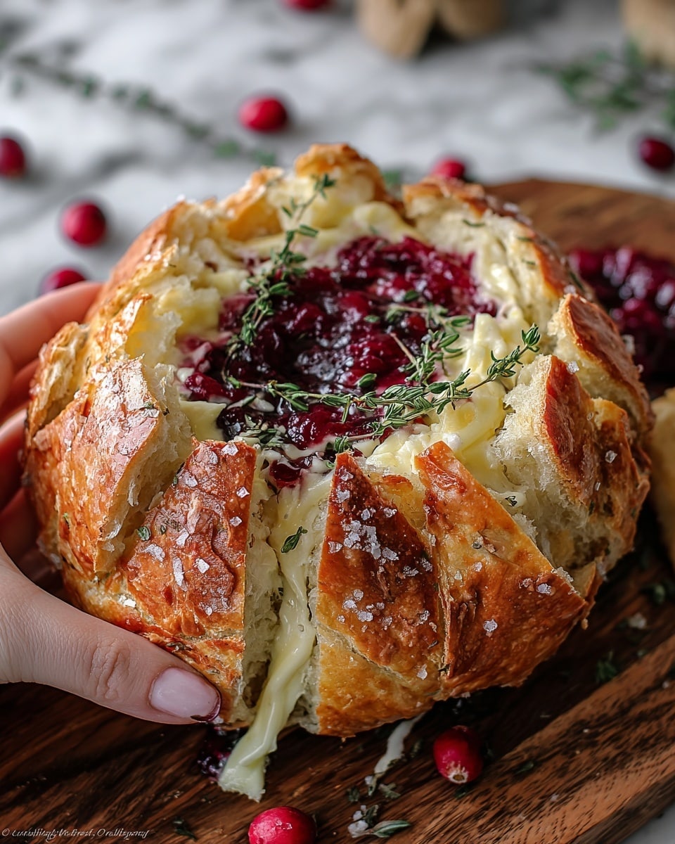 Baked Cranberry Brie Bread Bowl Recipe - Recipe Image