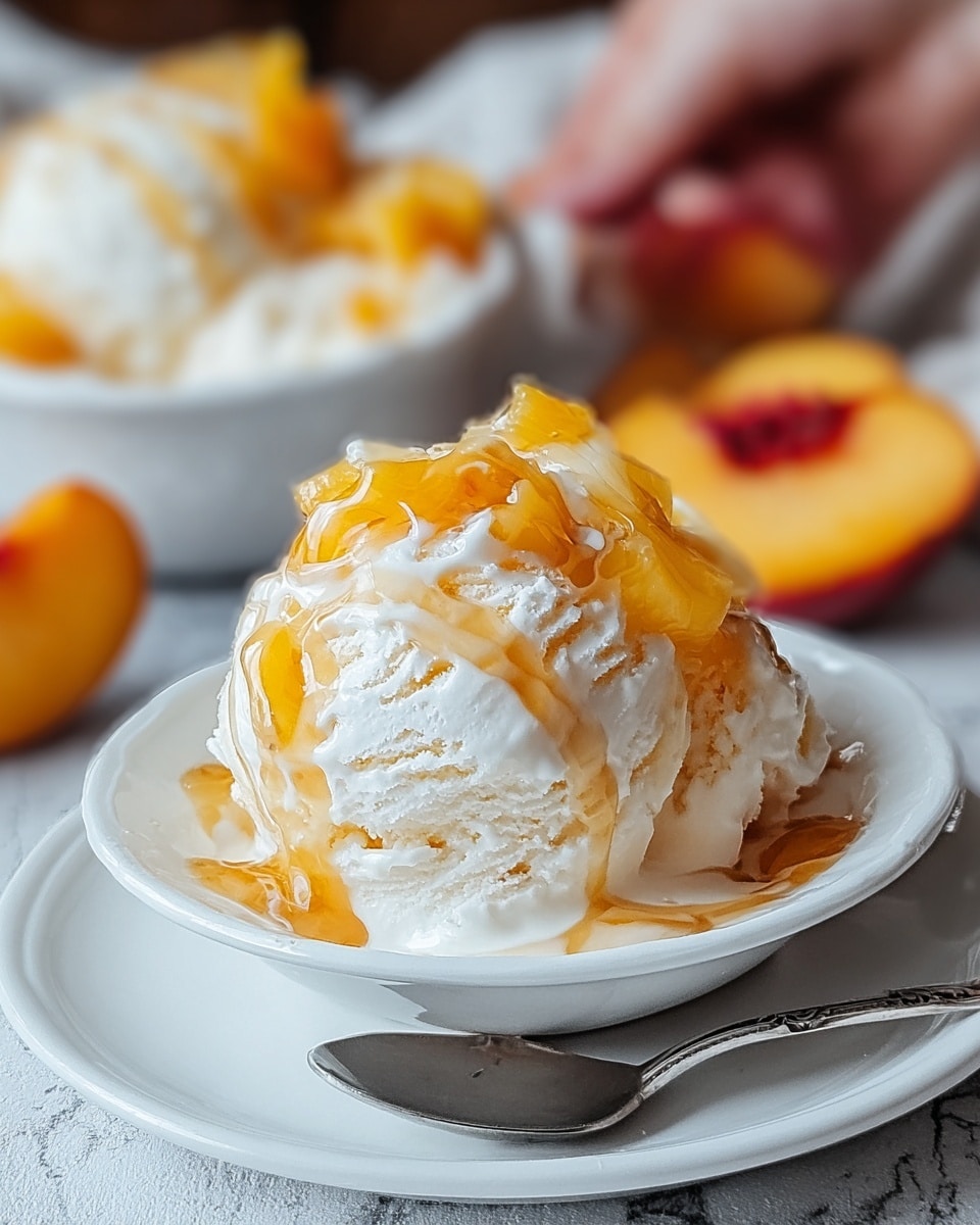 Homemade Peach Ice Cream Recipe - Recipe Image