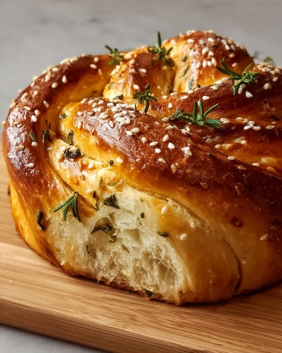 Rustic No Knead Rosemary Garlic Bread Recipe - Recipe Image
