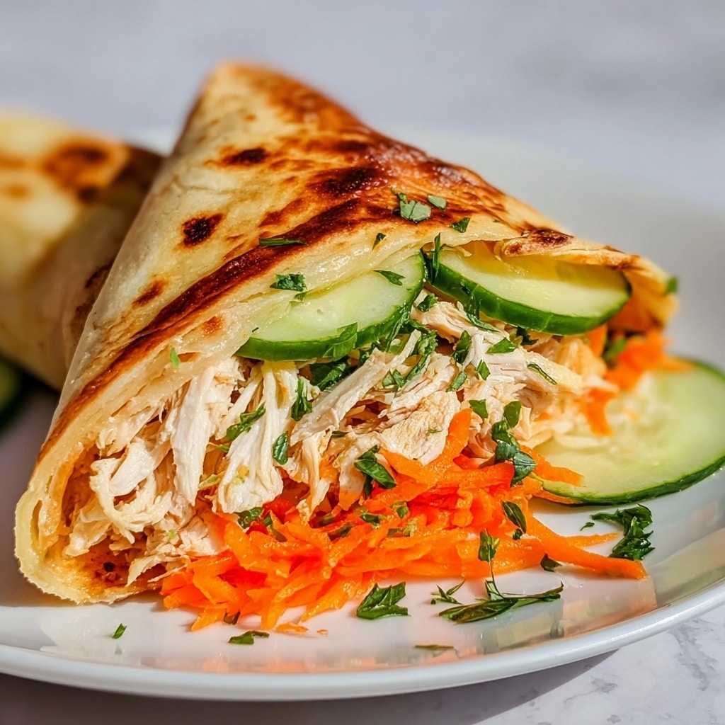 Garlicky Pulled Chicken Wraps Recipe - Recipe Image