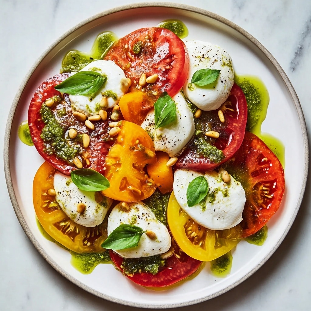 Heirloom Tomato Salad Board with Burrata and Basil Oil Recipe - Recipe Image