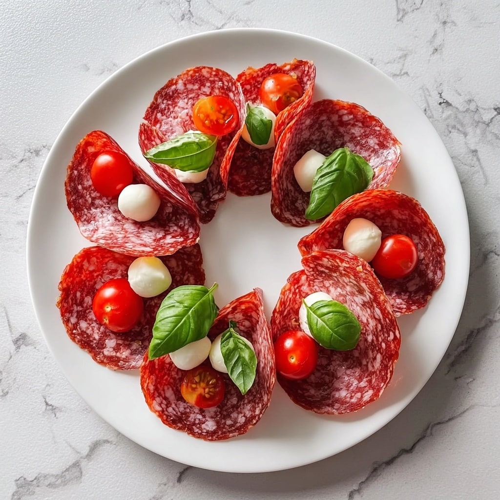 Folded Salami Wreath Appetizer Recipe - Recipe Image