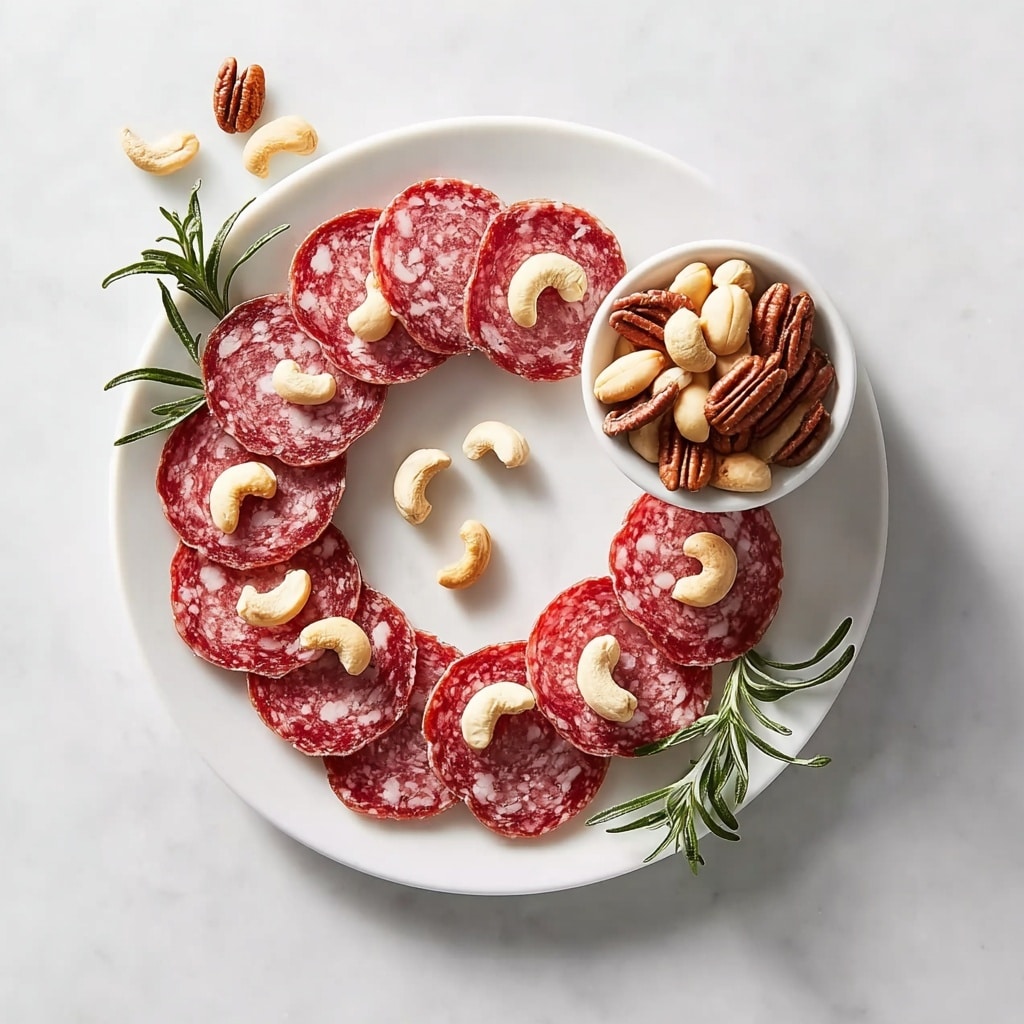Infinity Loop Salami Nuts Arrangement Recipe - Recipe Image