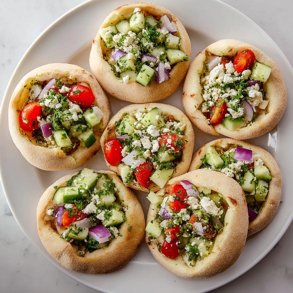 Savory Mini Pita Pockets with Fresh Vegetables and Hummus Recipe - Recipe Image