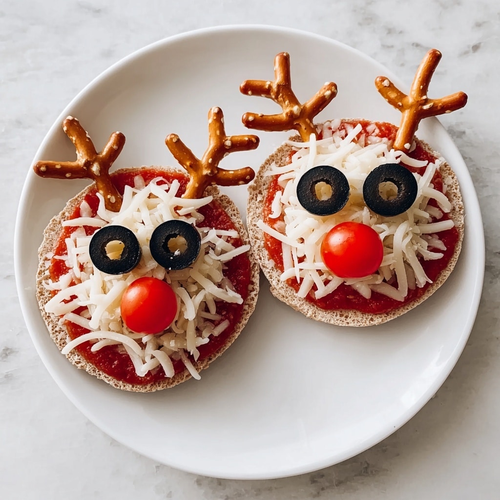 Reindeer Face Pizza Bagels Recipe - Recipe Image
