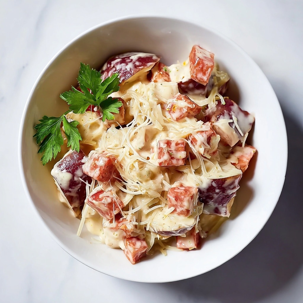 Slow Cooker Scalloped Potatoes and Ham Alfredo Recipe - Recipe Image