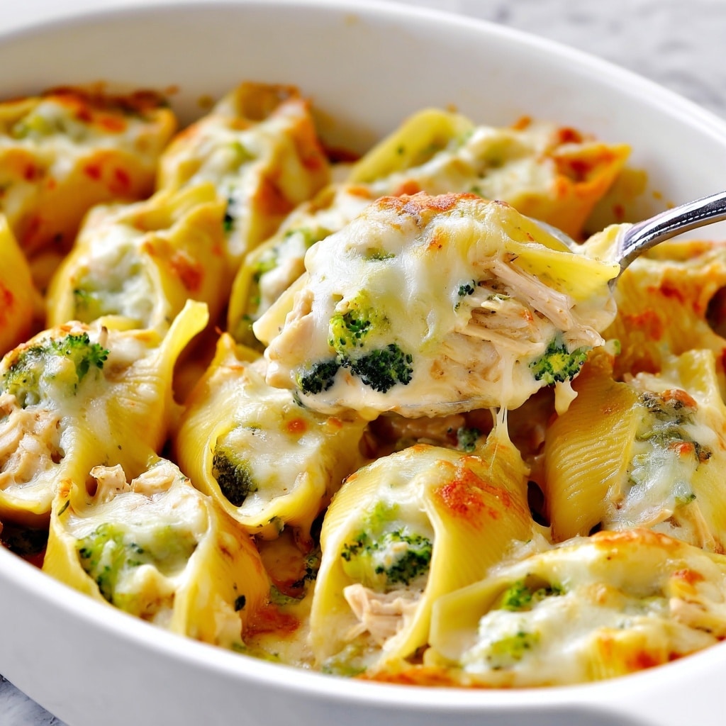 Chicken and Broccoli Alfredo Stuffed Shells Recipe - Recipe Image