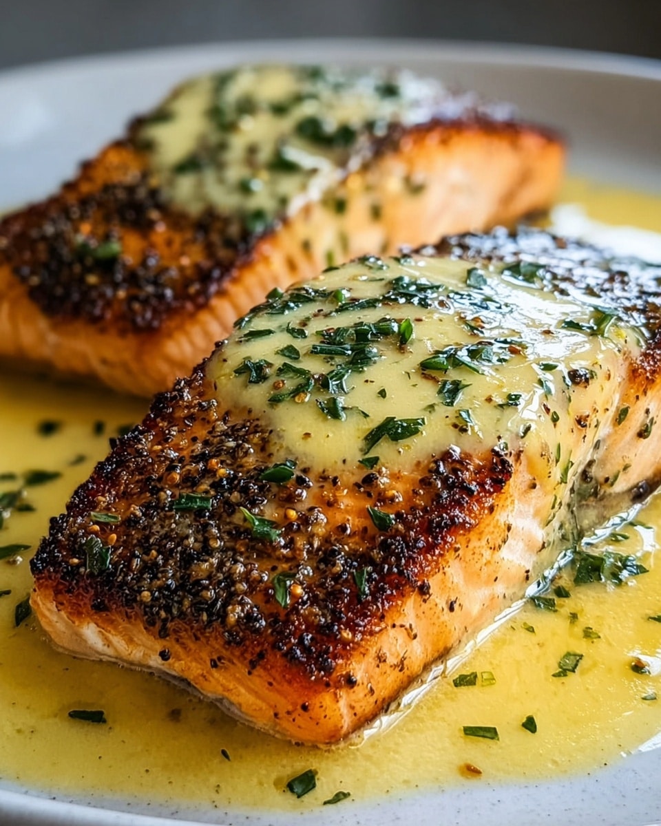 Simple Baked Salmon with Zesty Lemon Butter Cream Sauce Recipe - Recipe Image