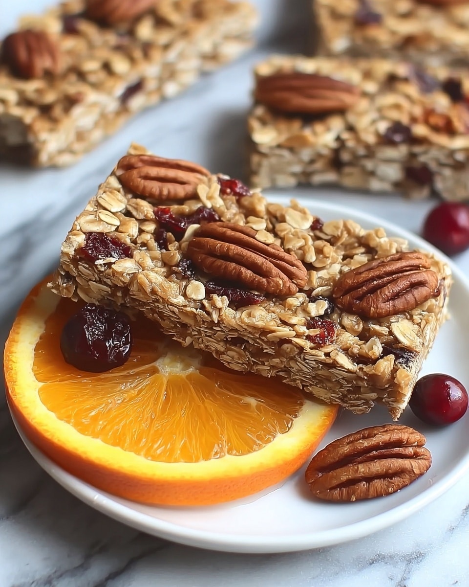 Cranberry, Orange & Pecan Oatmeal Bars Recipe - Recipe Image