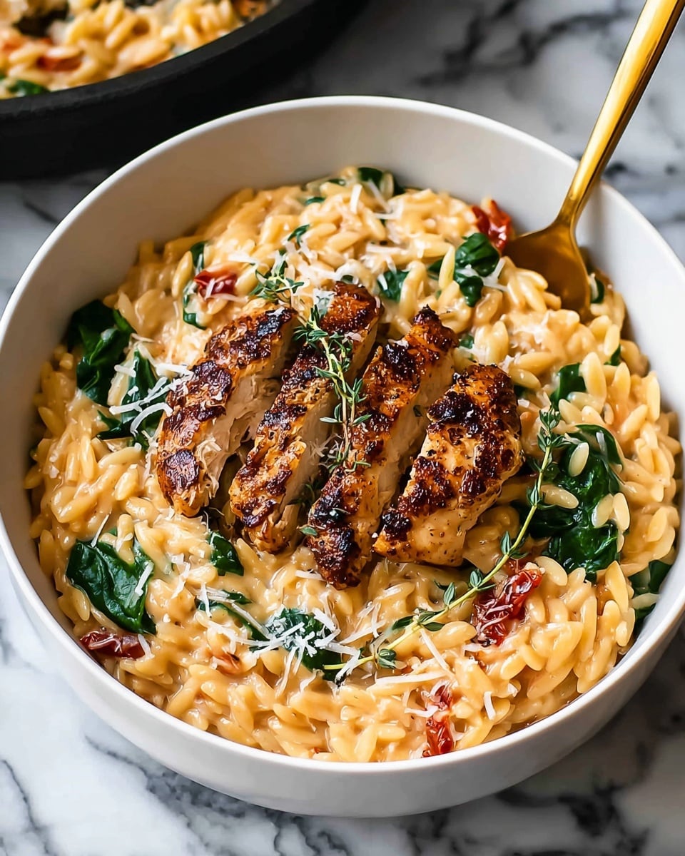 Tuscan Chicken Meatball Orzo Recipe - Recipe Image