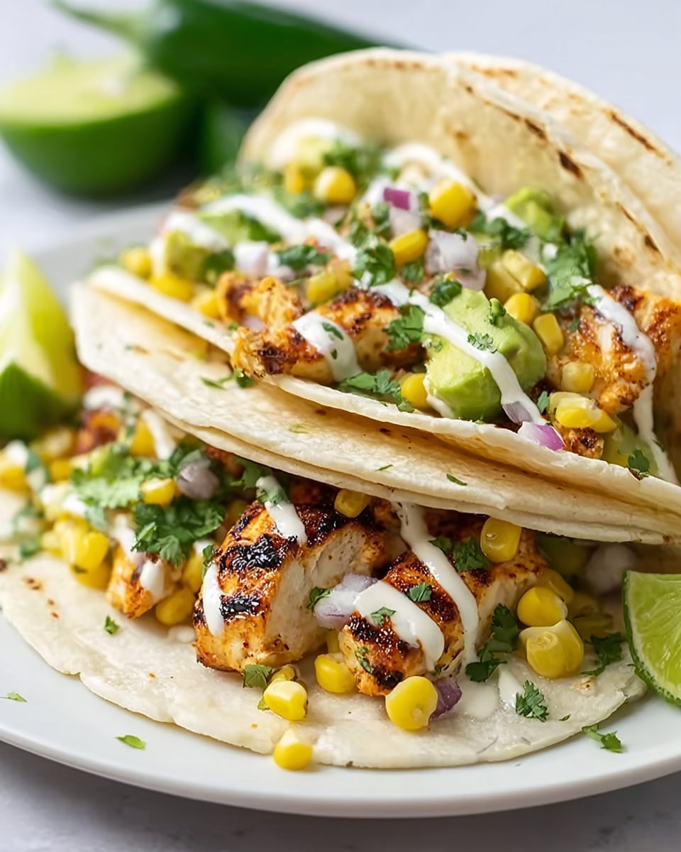 Fiery Street Corn Chicken Tacos Recipe - Recipe Image