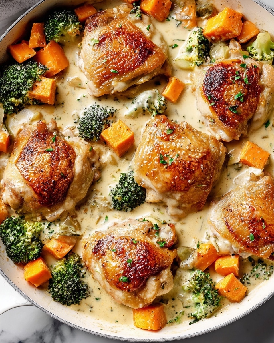 Creamy Garlic Chicken & Vegetables Recipe - Recipe Image
