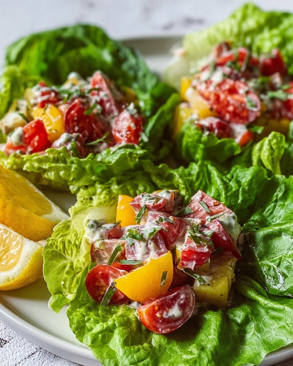 BLT Chicken Salad Lettuce Wraps Recipe - Recipe Image