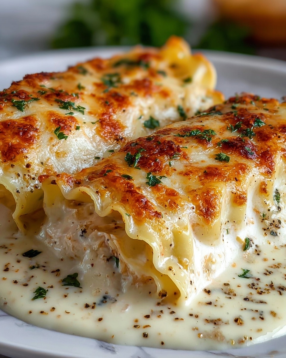 Chicken Alfredo Lasagna Rolls Recipe - Recipe Image
