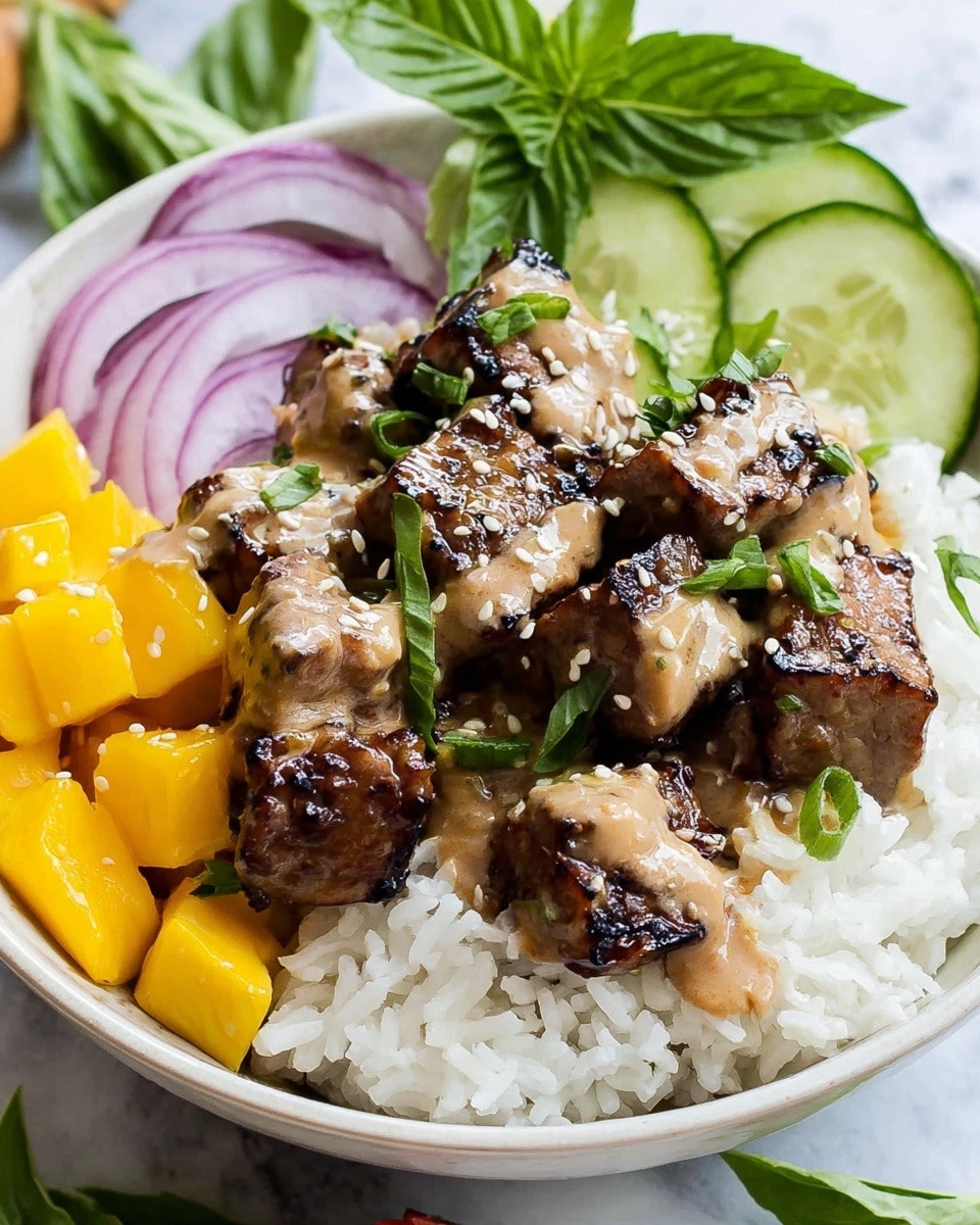 Teriyaki Salmon Rice Bowl with Mango Recipe - Recipe Image