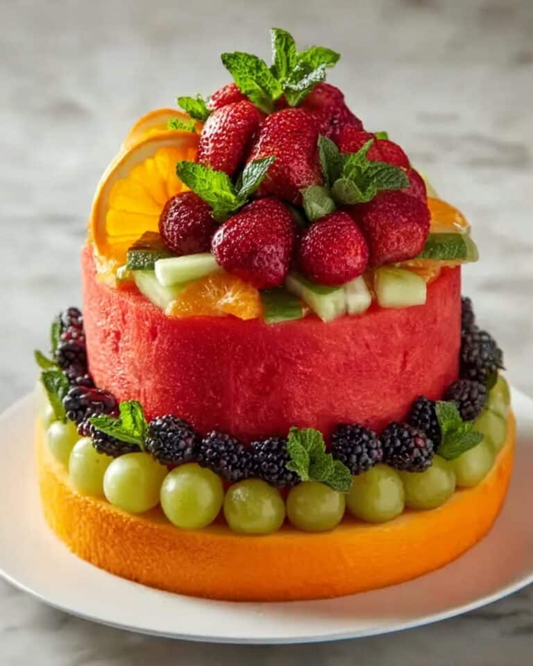 Fresh Fruit Watermelon Cake Recipe