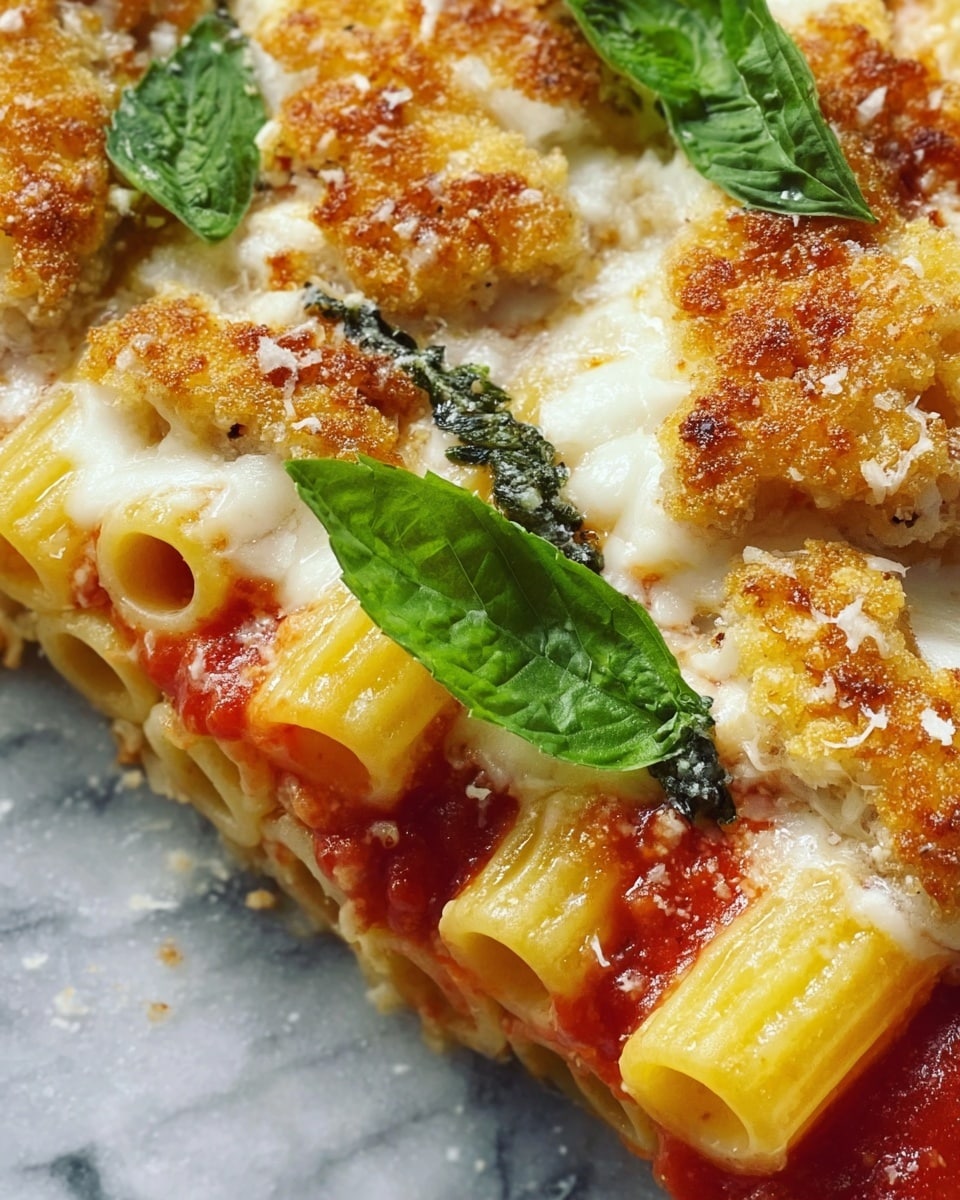 Chicken Parmesan Casserole with Penne Pasta Recipe - Recipe Image