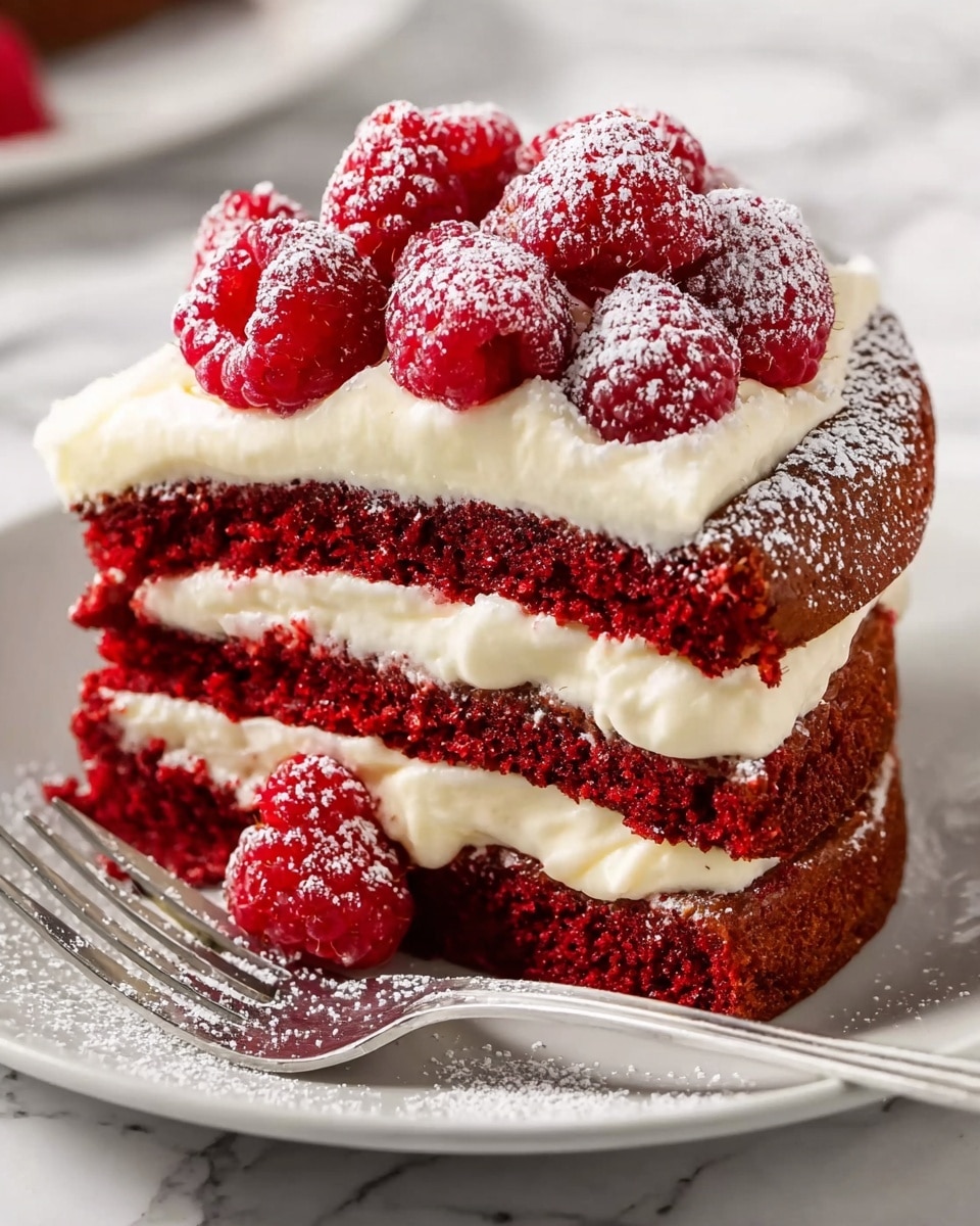 Red Velvet French Toast with Cream Cheese Drizzle Recipe - Recipe Image