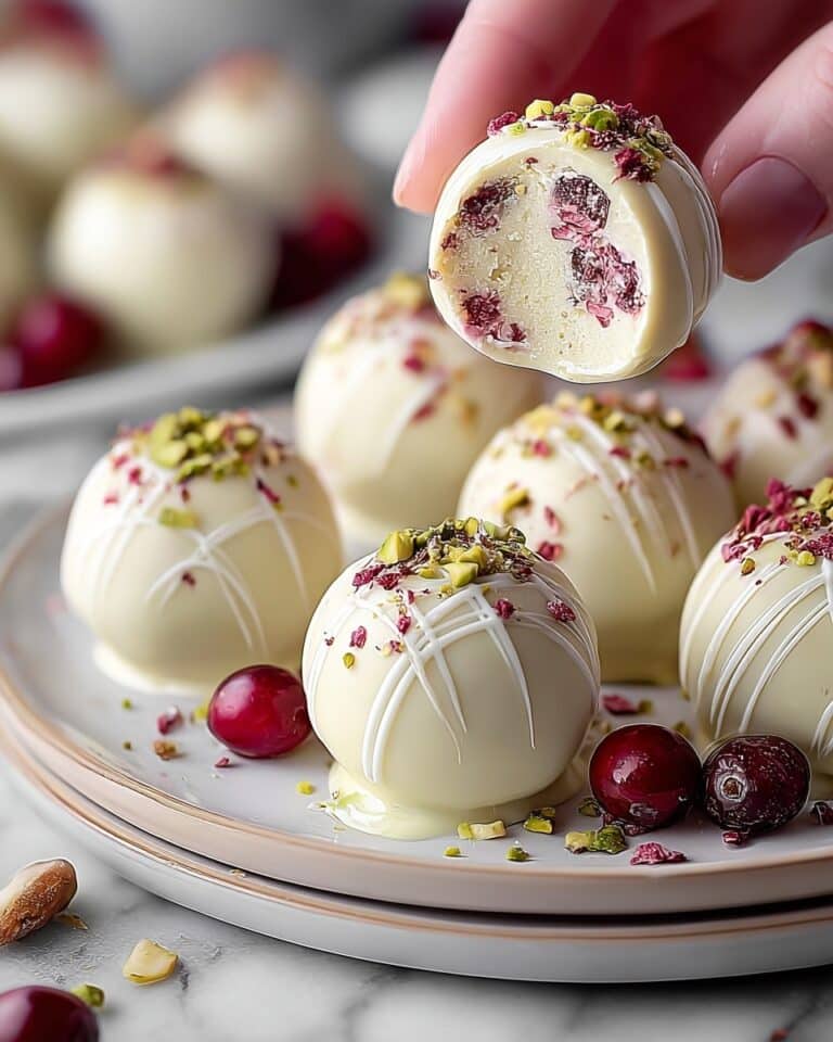 Cranberry Pistachio White Chocolate Truffles Recipe