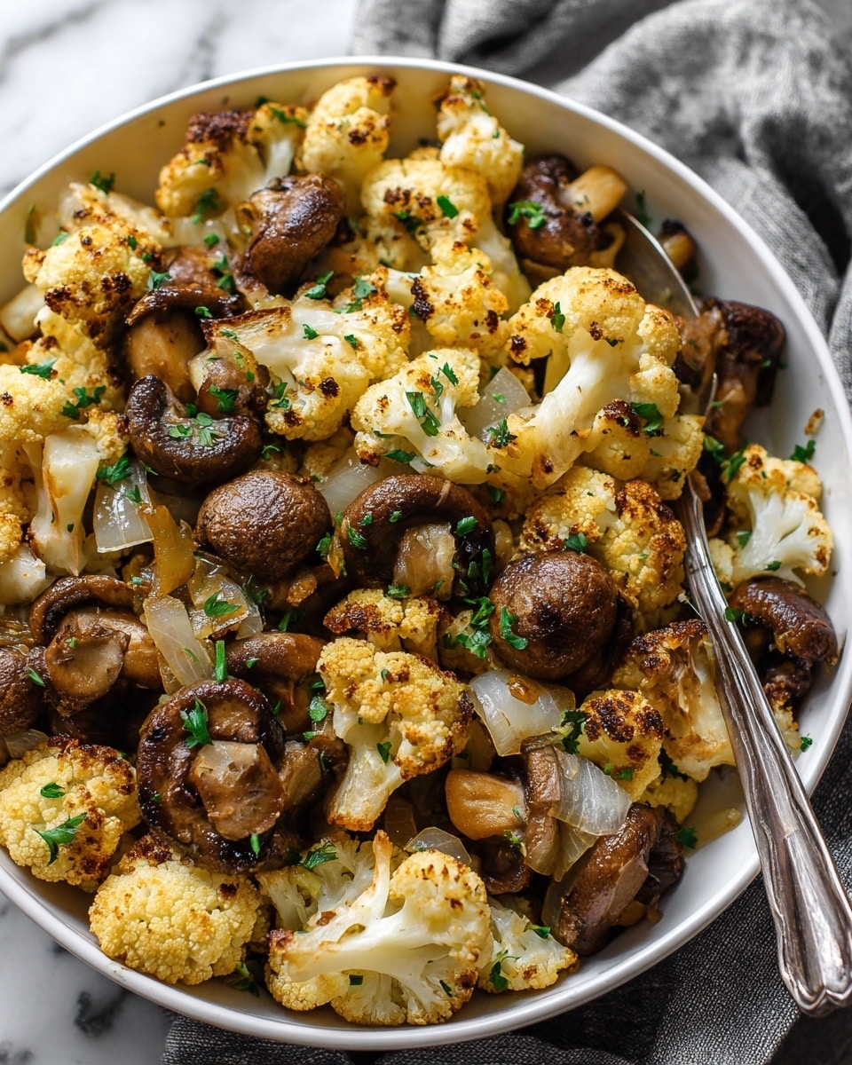Garlic Cauliflower and Mushrooms Recipe - Recipe Image