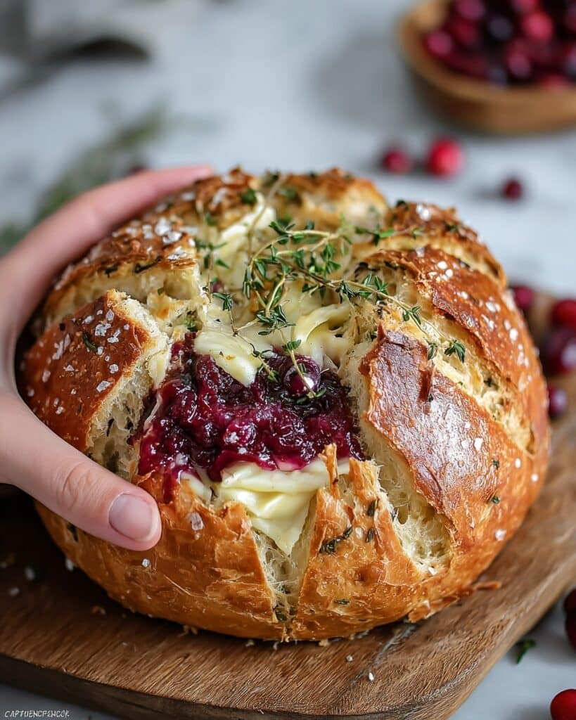 Baked Cranberry Brie Bread Bowl Recipe