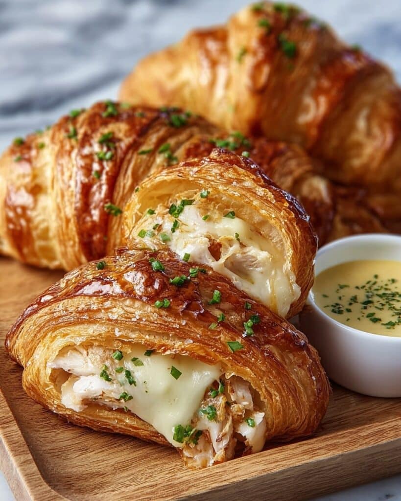 Buttery Garlic Baked Croissants with Turkey & Havarti Recipe