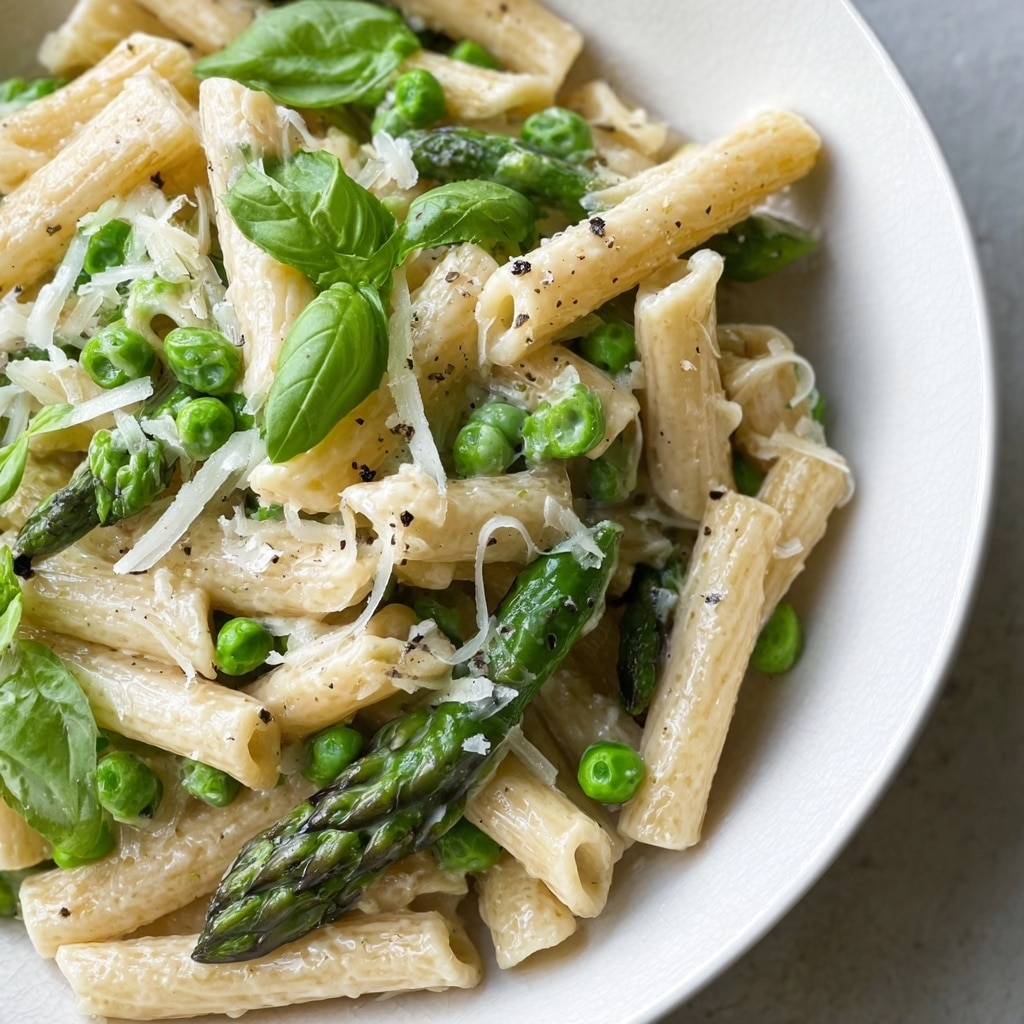 Garlic Parmesan Spring Vegetable Pasta Recipe - Recipe Image