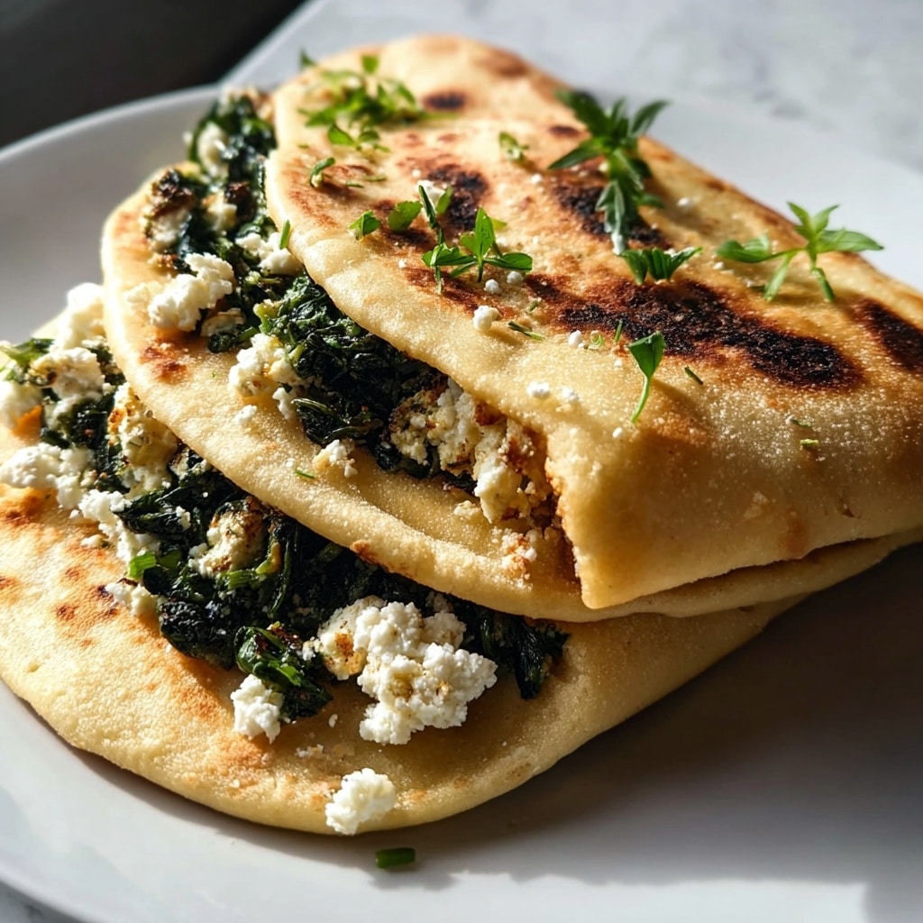 Turkish Spinach Feta Flatbread Recipe - Recipe Image