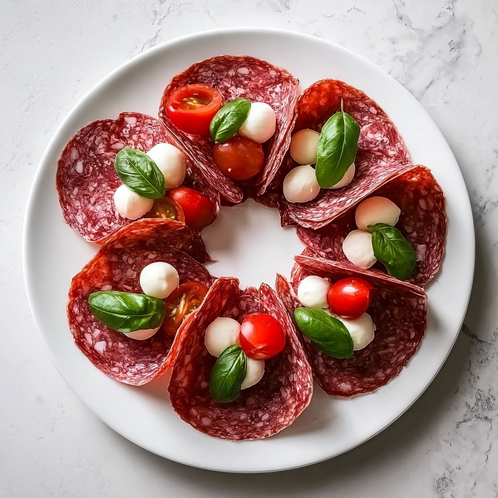 Folded Salami Wreath Appetizer Recipe - Recipe Image