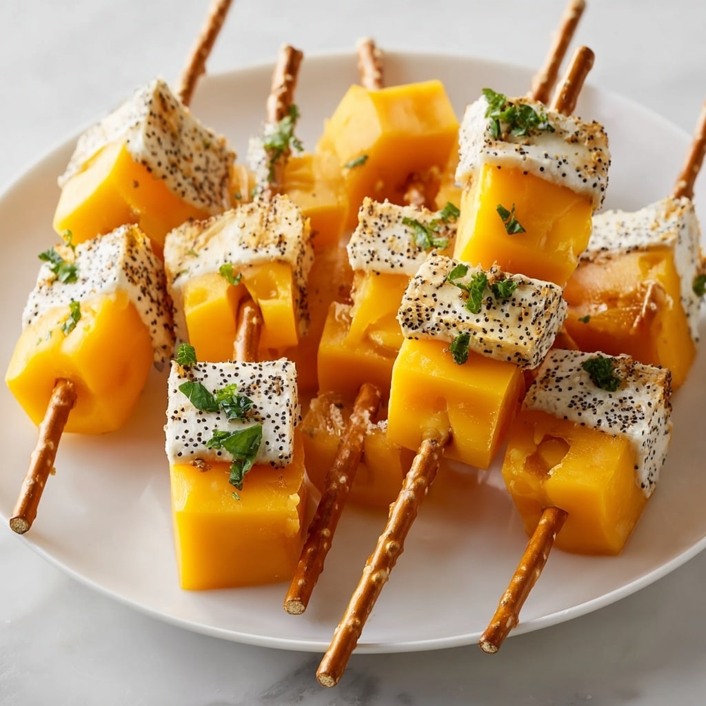 Cheddar Cubes Pretzel Sparklers Recipe - Recipe Image