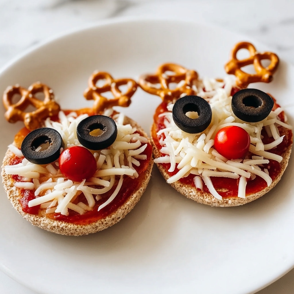 Reindeer Face Pizza Bagels Recipe - Recipe Image