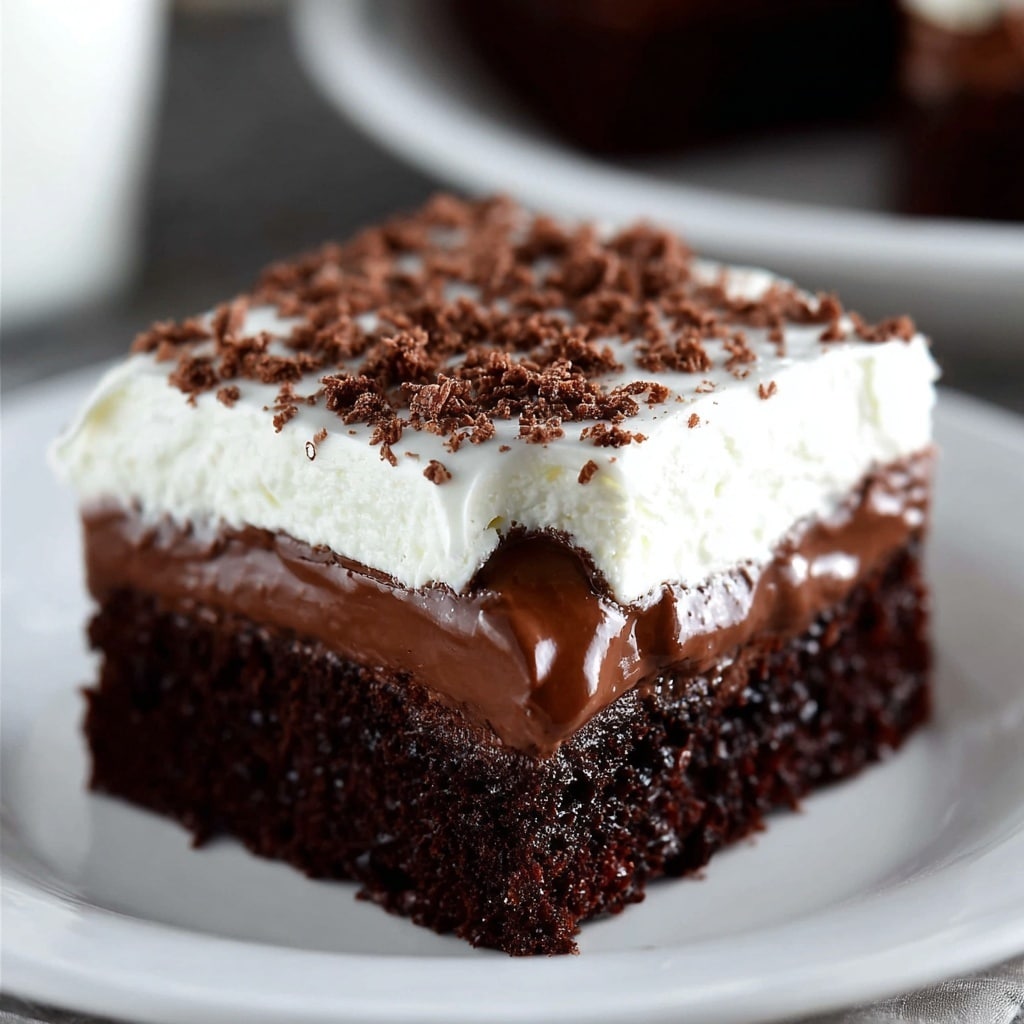 Thin Mint Chocolate Poke Cake Recipe - Recipe Image