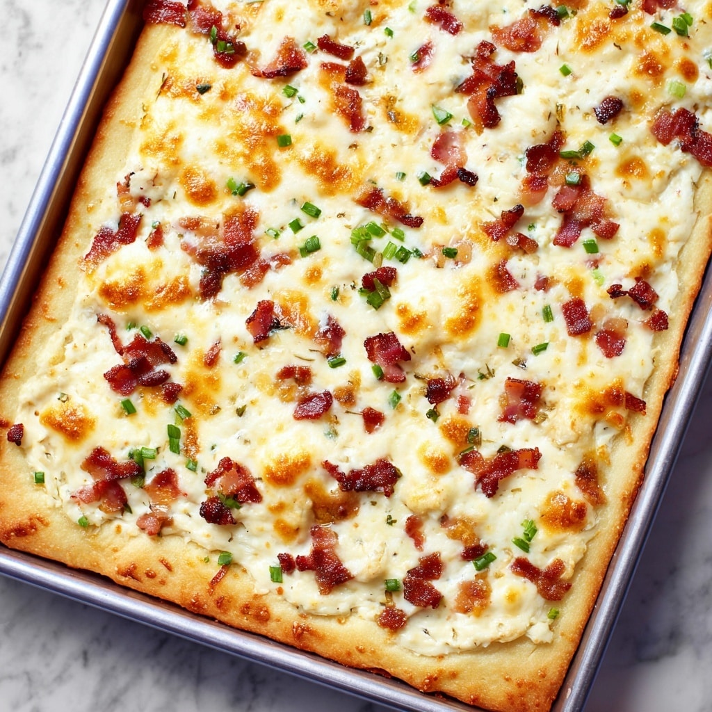 Sheet Pan Chicken Alfredo Pizza Recipe - Recipe Image