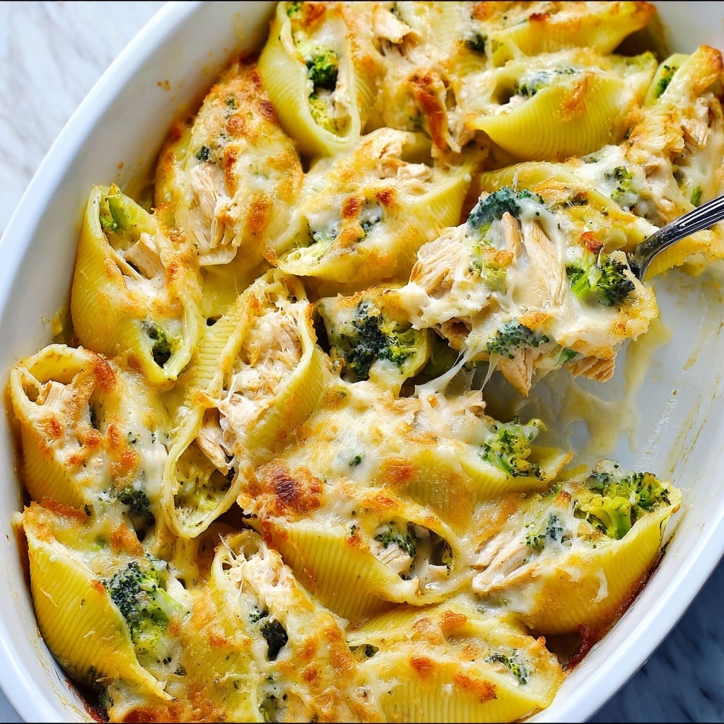Chicken and Broccoli Alfredo Stuffed Shells Recipe - Recipe Image